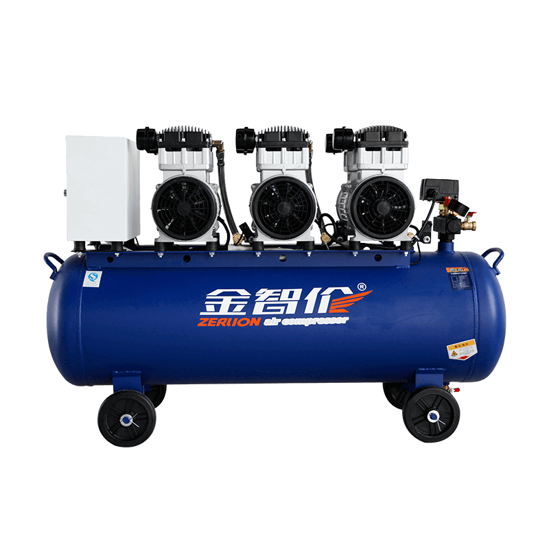 ZL1100×3-120L 4.4HP เครื่องอัดอากาศแบบไม่มีน้ำมันปราศจากน้ำมัน Silent Oil Free Air Compressor